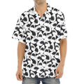 White And Grey Shark Pattern Print Aloha Shirt