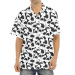 White And Grey Shark Pattern Print Aloha Shirt