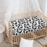 White And Grey Shark Pattern Print Baby Crib Sheet