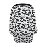 White And Grey Shark Pattern Print Baby Seat Cover