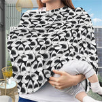 White And Grey Shark Pattern Print Baby Seat Cover