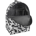 White And Grey Shark Pattern Print Backpack