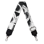White And Grey Shark Pattern Print Bag Strap