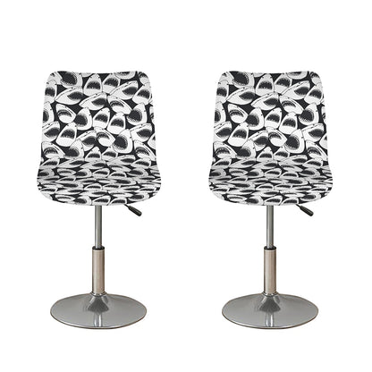 White And Grey Shark Pattern Print Bar Stool Covers