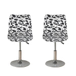White And Grey Shark Pattern Print Bar Stool Covers