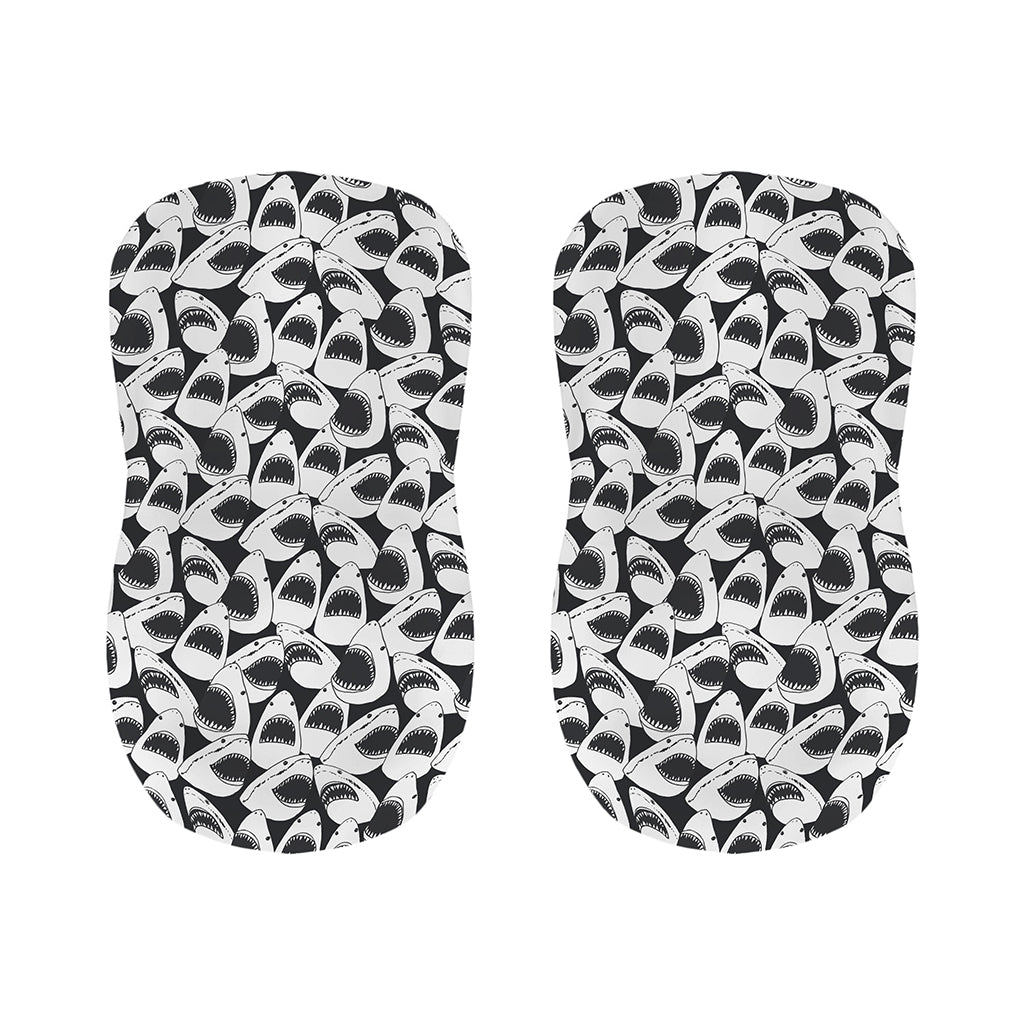 White And Grey Shark Pattern Print Bar Stool Covers