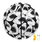 White And Grey Shark Pattern Print Basketball