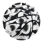 White And Grey Shark Pattern Print Basketball