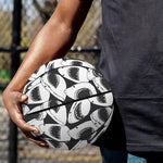 White And Grey Shark Pattern Print Basketball