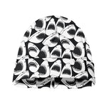 White And Grey Shark Pattern Print Beanie