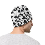 White And Grey Shark Pattern Print Beanie