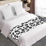 White And Grey Shark Pattern Print Bed Runner