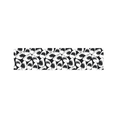 White And Grey Shark Pattern Print Bed Runner