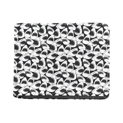 White And Grey Shark Pattern Print Bifold Wallet