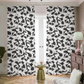 White And Grey Shark Pattern Print Dimout Pencil Pleat Curtains