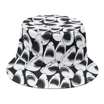 White And Grey Shark Pattern Print Bucket Hat