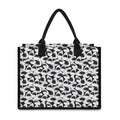 White And Grey Shark Pattern Print Canvas Tote Bag