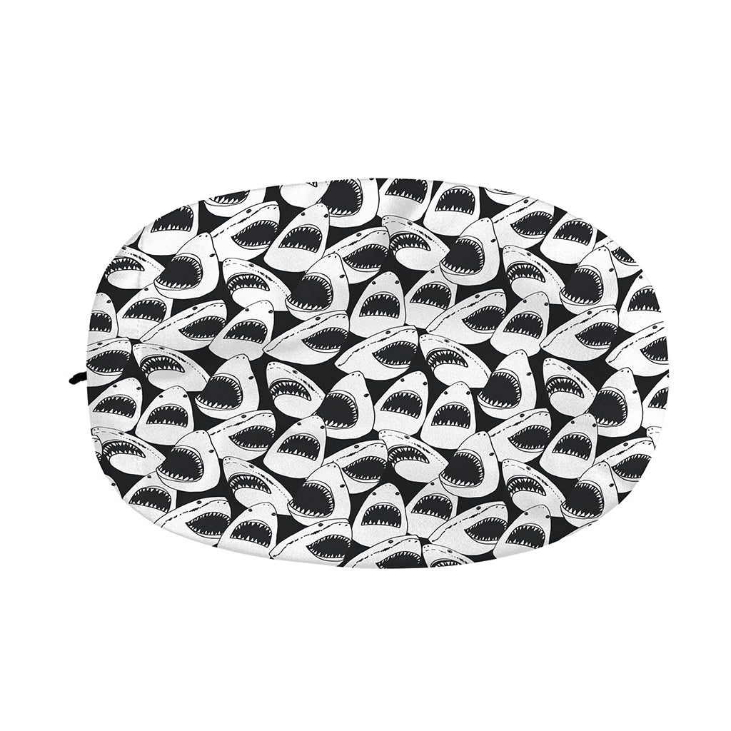 White And Grey Shark Pattern Print Car Side Mirror Covers