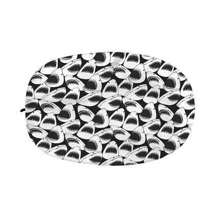White And Grey Shark Pattern Print Car Side Mirror Covers