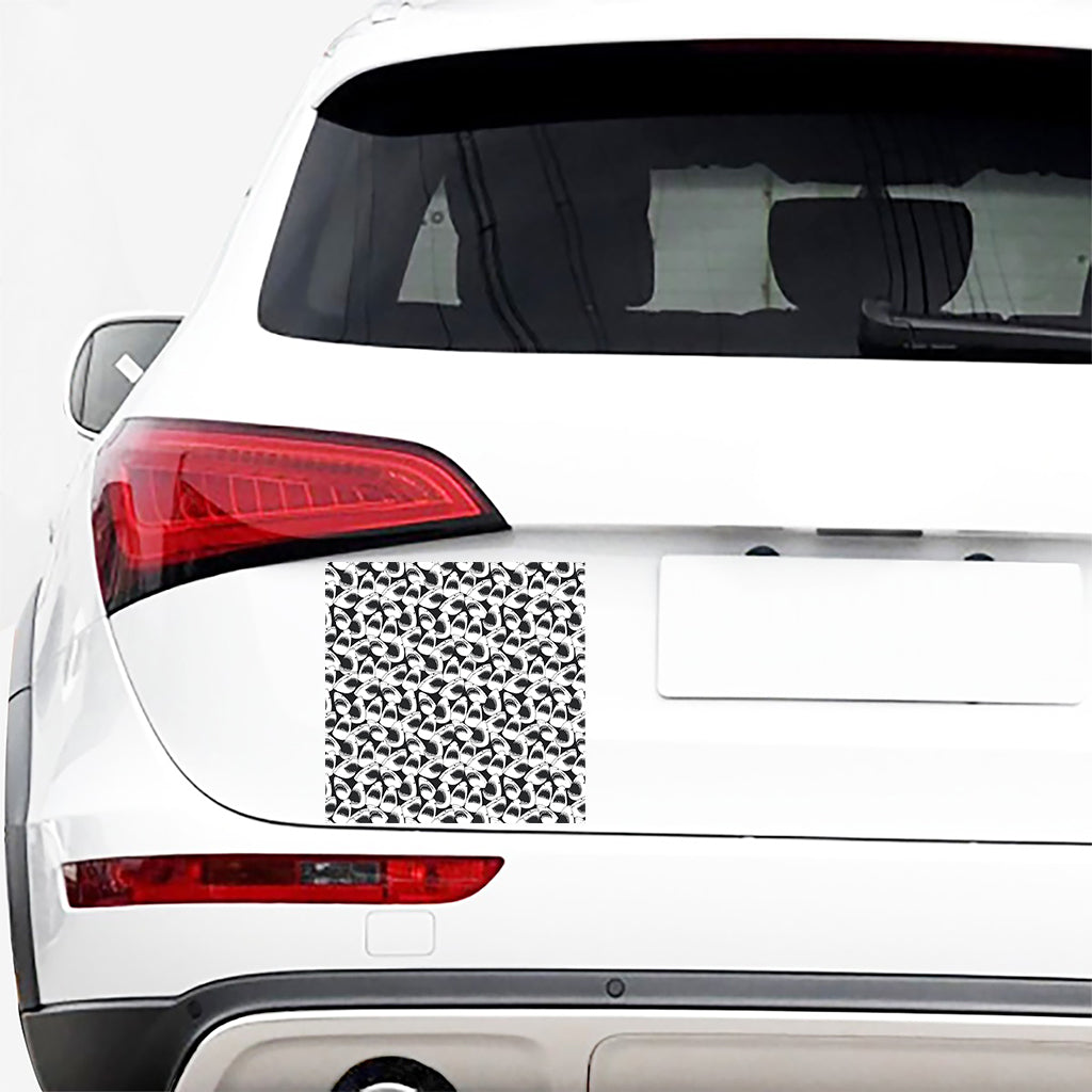 White And Grey Shark Pattern Print Car Sticker