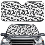 White And Grey Shark Pattern Print Car Windshield Sun Shade