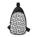 White And Grey Shark Pattern Print Sling Bag