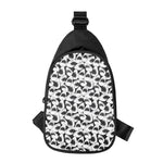White And Grey Shark Pattern Print Chest Bag