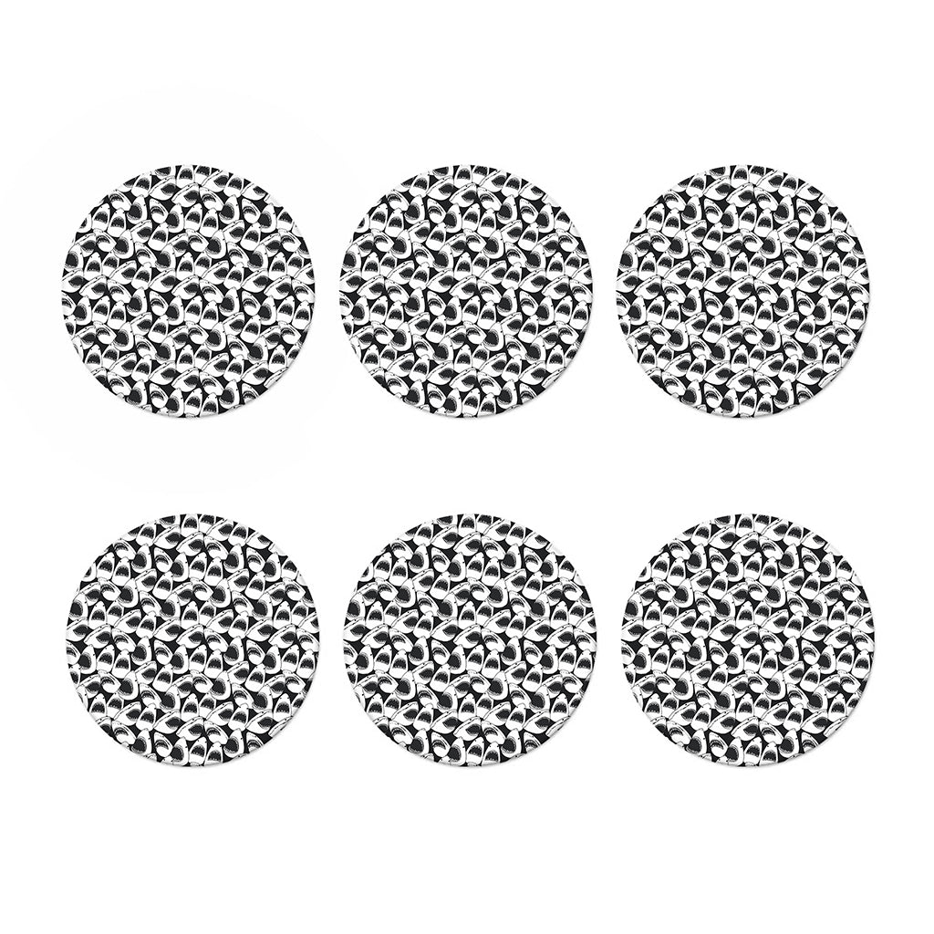 White And Grey Shark Pattern Print Coaster Set