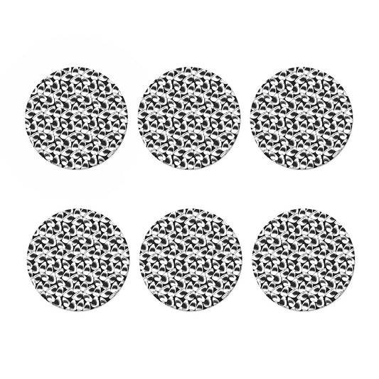 White And Grey Shark Pattern Print Coaster Set