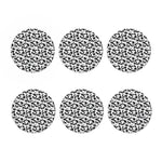 White And Grey Shark Pattern Print Coaster Set
