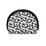 White And Grey Shark Pattern Print Coin Purse