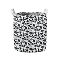 White And Grey Shark Pattern Print Collapsible Laundry Basket