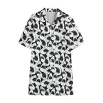 White And Grey Shark Pattern Print Cotton Hawaiian Shirt
