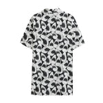 White And Grey Shark Pattern Print Cotton Hawaiian Shirt
