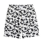 White And Grey Shark Pattern Print Cotton Shorts