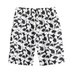 White And Grey Shark Pattern Print Cotton Shorts