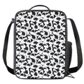 White And Grey Shark Pattern Print Crossbody Lunch Bag