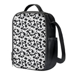 White And Grey Shark Pattern Print Crossbody Lunch Bag