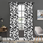 White And Grey Shark Pattern Print Curtain