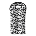 White And Grey Shark Pattern Print Double Neoprene Wine Tote