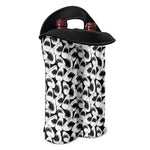 White And Grey Shark Pattern Print Double Neoprene Wine Tote