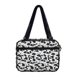 White And Grey Shark Pattern Print Double Strap Bible Bag