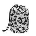 White And Grey Shark Pattern Print Drawstring Makeup Bag