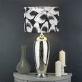 White And Grey Shark Pattern Print Drum Lamp Shade