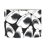 White And Grey Shark Pattern Print Drum Lamp Shade