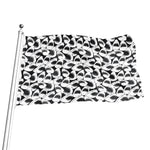 White And Grey Shark Pattern Print Flag