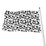White And Grey Shark Pattern Print Flag