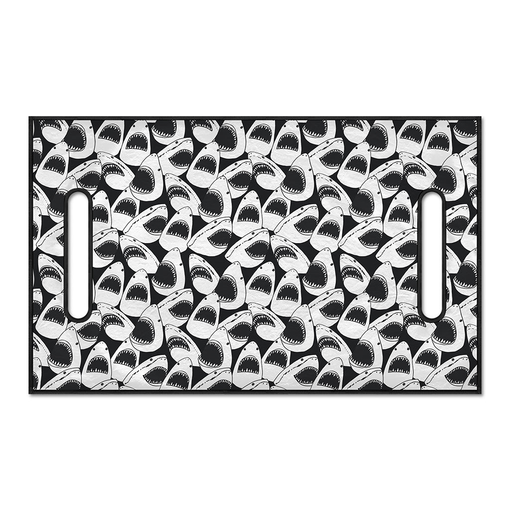 White And Grey Shark Pattern Print Golf Cart Seat Cover