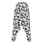 White And Grey Shark Pattern Print Hammer Pants