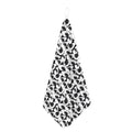 White And Grey Shark Pattern Print Hand Towel